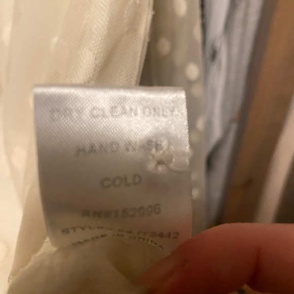 Sheer Retro Polkadot Cream Button Down - Picture 6 of 6